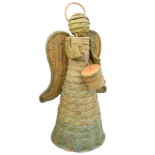 Ángel de esparto con zambomba