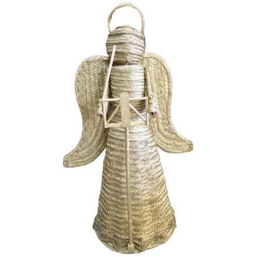 Ángel de esparto con atril dorado