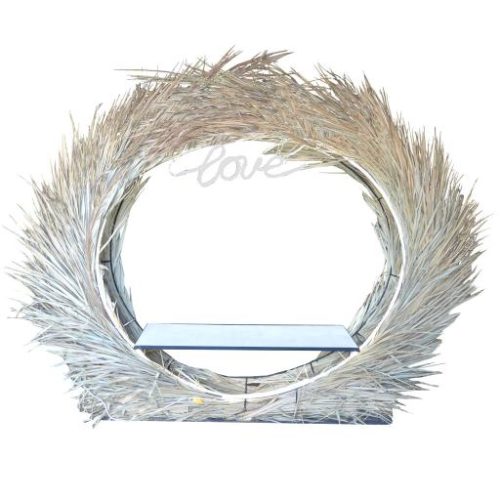 Photocall redondo de palma con luz, love sin rueda