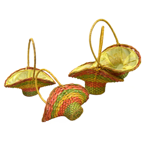 Set de 4 cestas colores con forro plástico