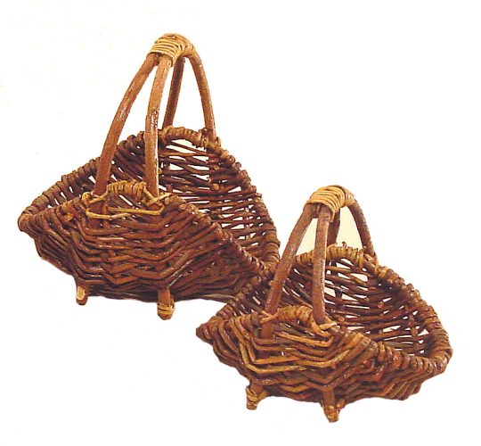 Juego de 2 cestas de mimbre rústico