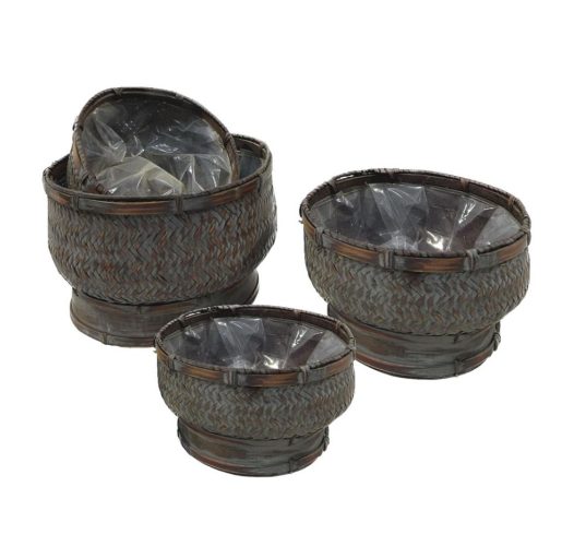 Set de  4 maceteros redondos forrados