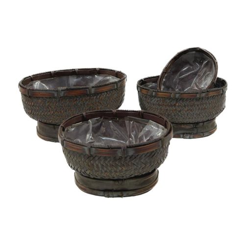 Set de  4 maceteros ovalados forrados