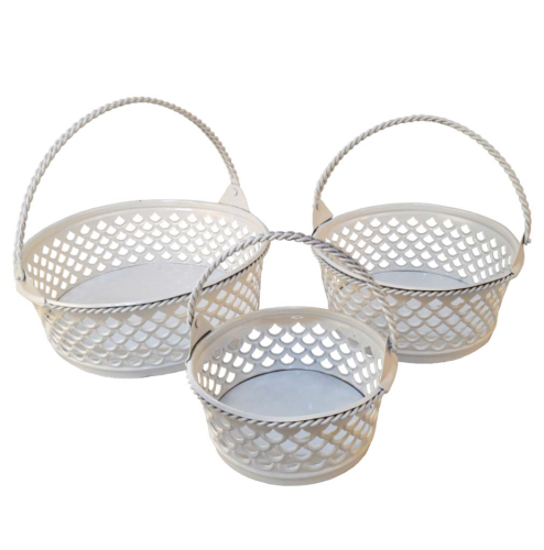 Set de 3 cestas blancas