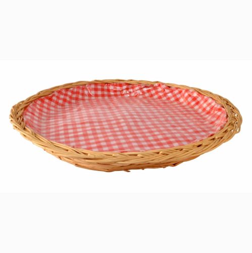 Bandeja redonda con forro de plástico