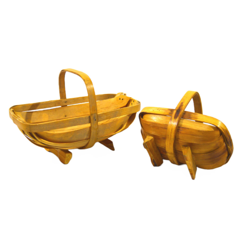 Set de 2 cestas de madera natural
