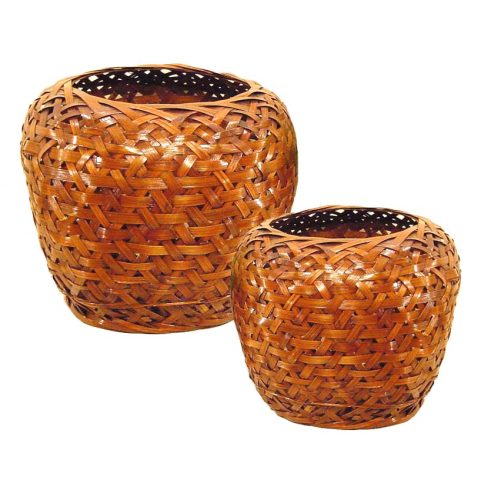 Set de 2 maceteros bambú