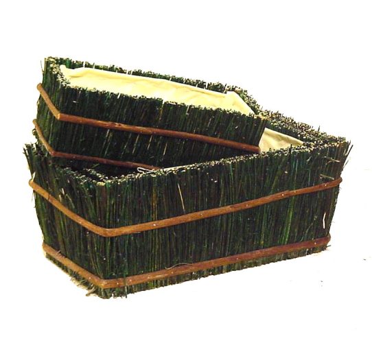 Set 3 jardineras retama forradas