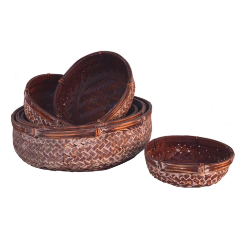 Set 6 bandejas bambú marrón