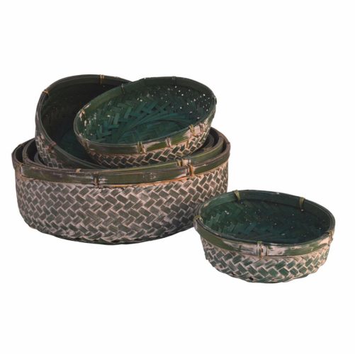 Set 6 bandejas bambú verde