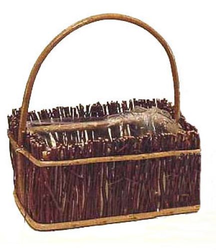 Cesta mimbre rústico forrada