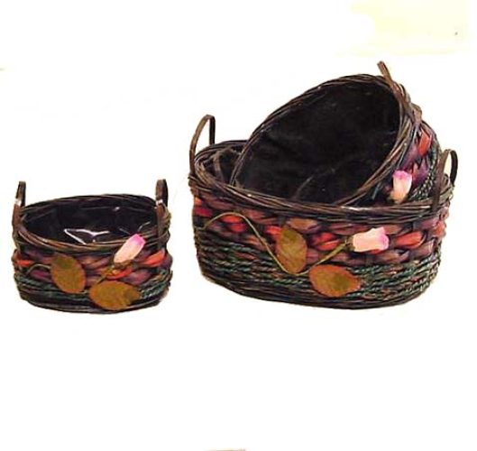 Set 3 paneras ovalados con forro