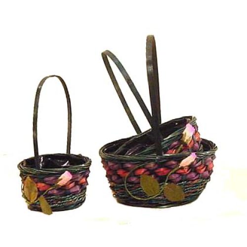 Set 3 cestas redondas forradas