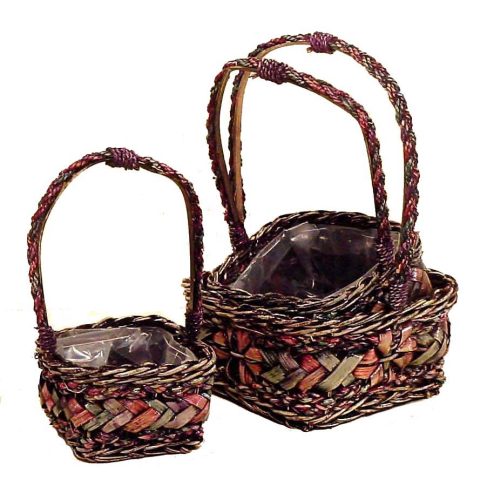 Set 3  cestas cuadradas forradas