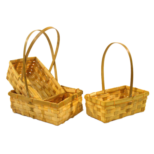 (Oferta) Set de 3 cestas rectangulares de bambú