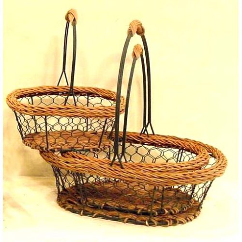 Set 3 cestas ovaladas metal