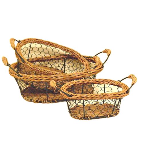 Set de 3 bandejas tela metálica