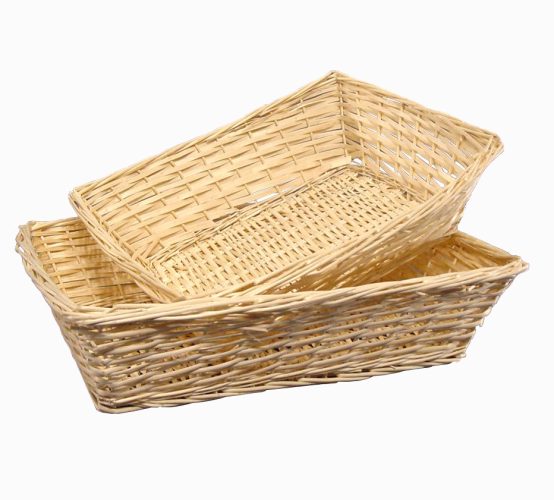 Bandeja rectangular de mimbre