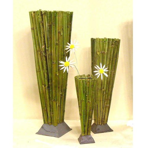 Set 3 floreros cuadrados caña verde