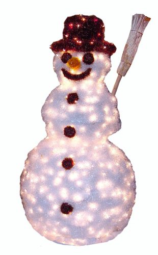 Hombre de nieve de pared viruta con luces