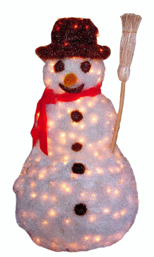 Muñeco de nieve con luces