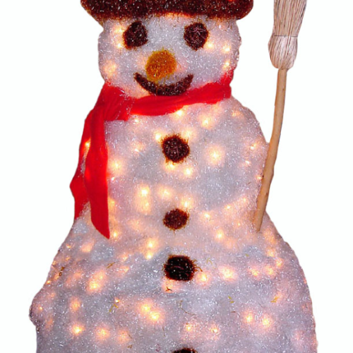 Muñeco de nieve con luces