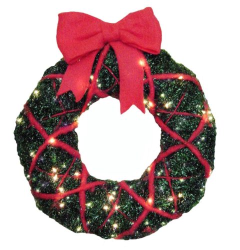 Corona viruta verde iluminada con lazo