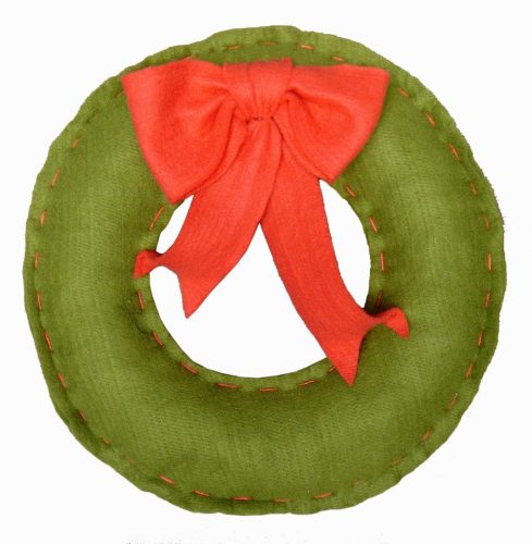 Corona lana verde con lazo