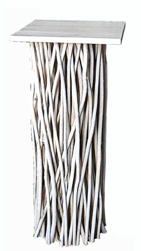 Pedestal cuadrado blanco con tapa