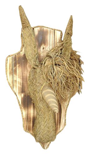 Trofeo cabeza unicornio esparto