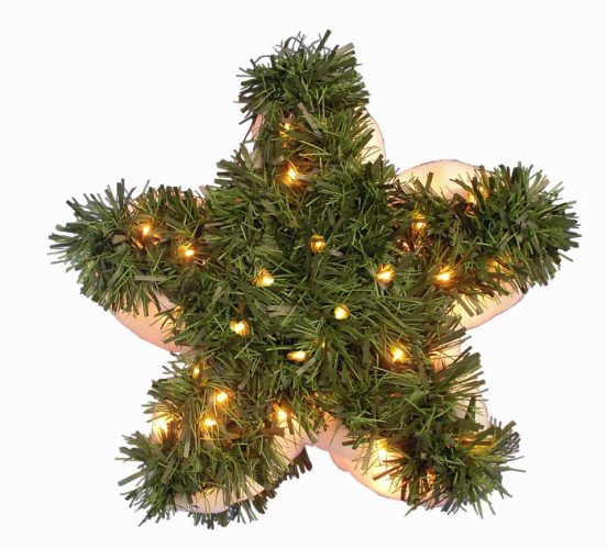 Estrella espumillón y guata "luz led"