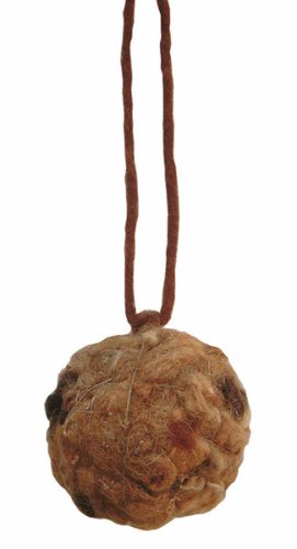 Colgante bola lana marrón