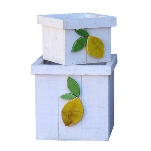 Macetero madera con limón