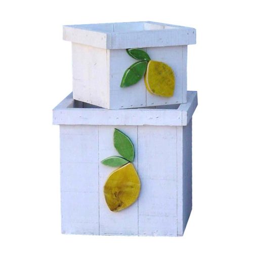 Macetero madera con limones