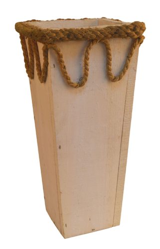 Florero de madera y cuerda