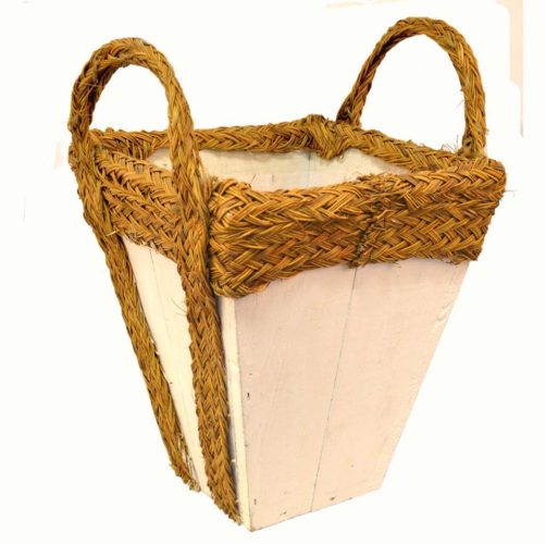 Macetero madera y esparto