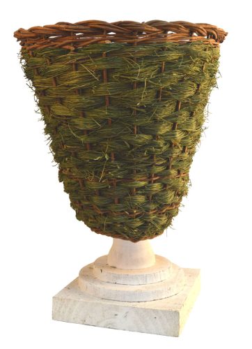 Copa de retama con pie de madera