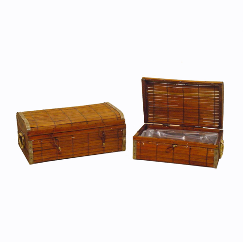 Set de 2 cofres bambú