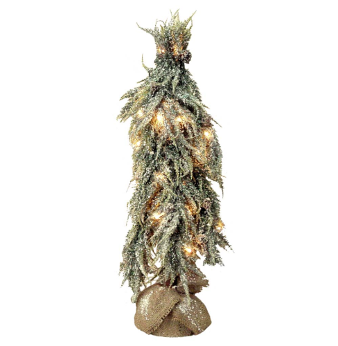 Árbol nevado con luz