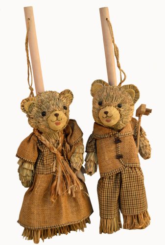 Set de 2 escobas "Oso, Osa"