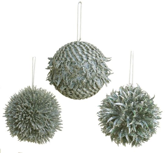 Colgante bola plateada