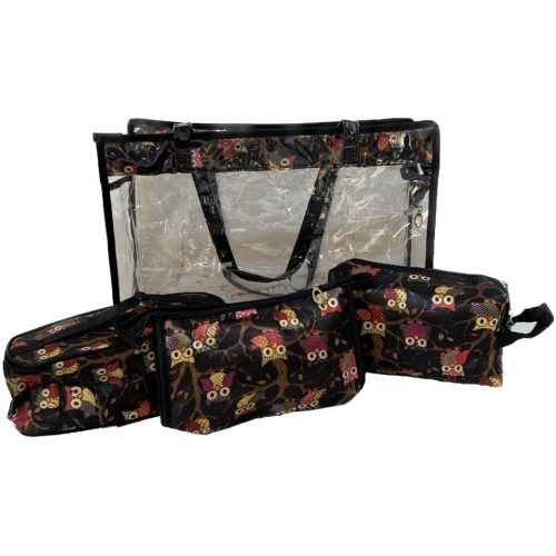 Conjunto de 4 bolsos buhos color negro