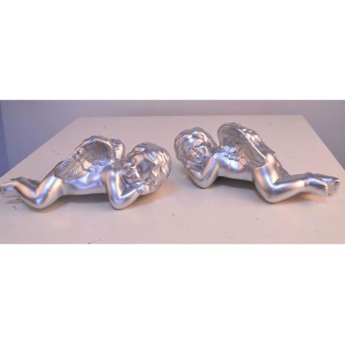 Set de 2 ángeles plateados