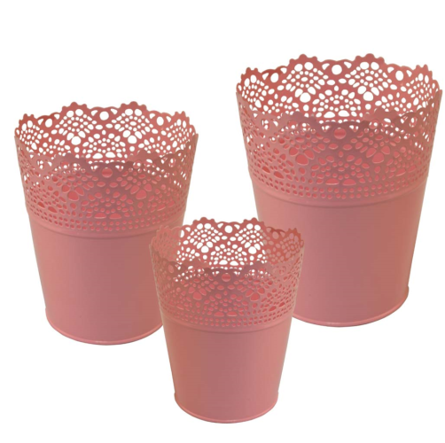 Set de 3 maceteros rosas