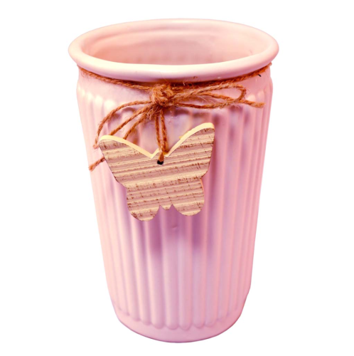 Jarrón cerámica rosa