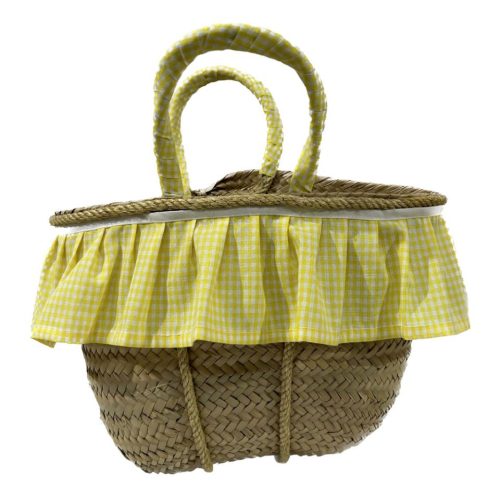 Bolso palma con volante amarillo