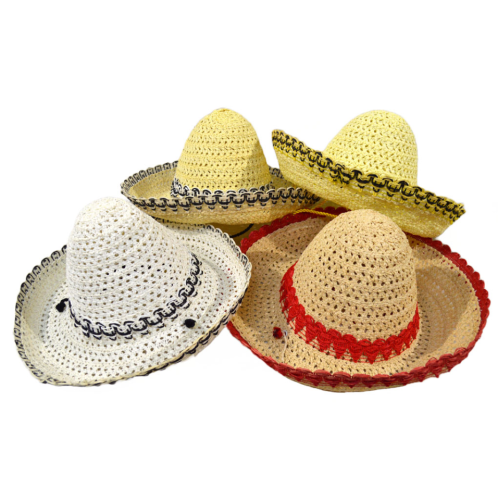 Sombrero mejicano de rafia colores surtidos