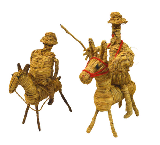 Set Quijote y sancho de esparto