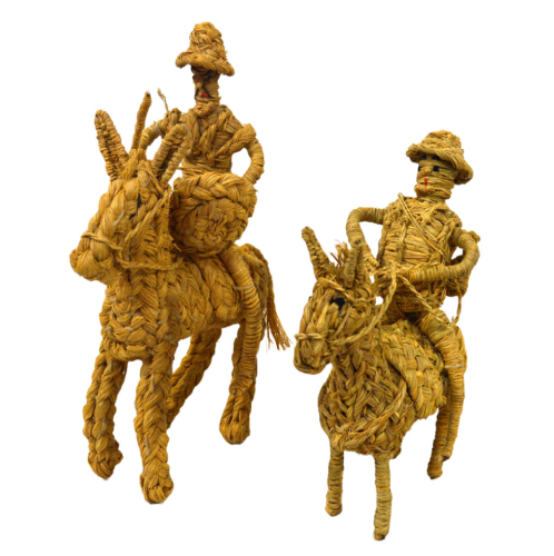 Set Quijote y sancho de esparto