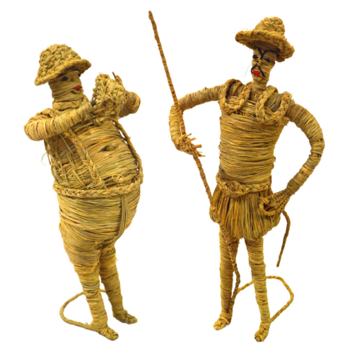Set Quijote y Sancho de esparto